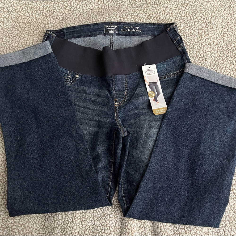 Signature Levi Strauss Gold - baby bump slim boyfriend jeans size M